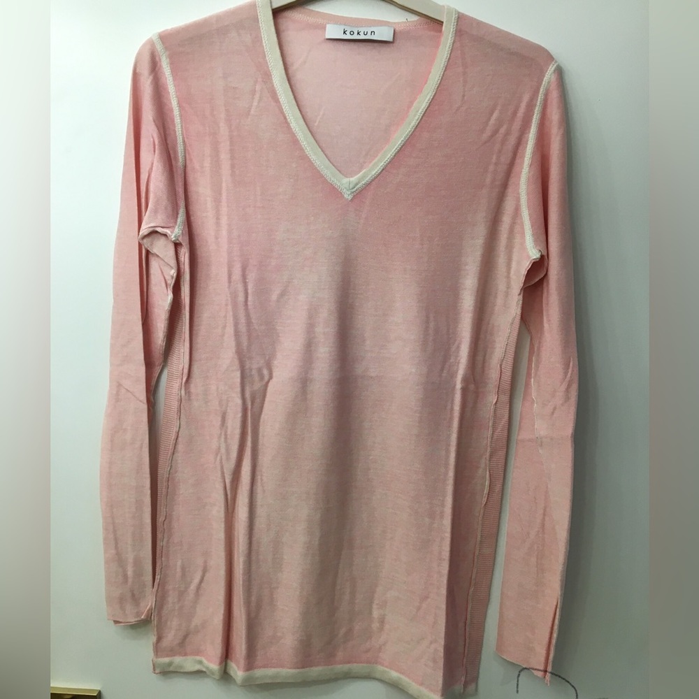 KOKUN pink over-dye sweater Sz M/L